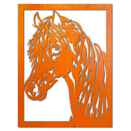 Geschnitztes Wandgemälde aus Holzsperrholz, Pferdekopf