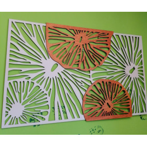 Elegante Wanddekoration aus Holz mit floralem Muster -... 2