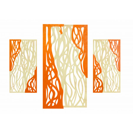 Zauberhaftes Wandbild aus Holz-Sperrholz, FLORALIS, Rückseite aus Pappelholz (Original), Vorderseite in Ihrer Wunschfarbe