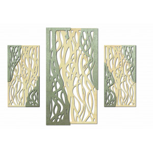 Zauberhaftes Wandbild aus Holz-Sperrholz, FLORALIS, Rückseite aus Pappelholz (Original), Vorderseite in Ihrer Wunschfarbe 2