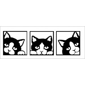 Das Bild an der Wand einer Katze aus farbigem Holzsperrholz 2