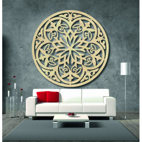 Magisches Holzmandala - Bild an der Wand