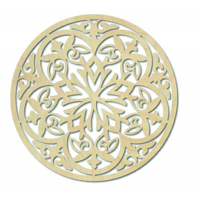 Magisches Holzmandala - Bild an der Wand