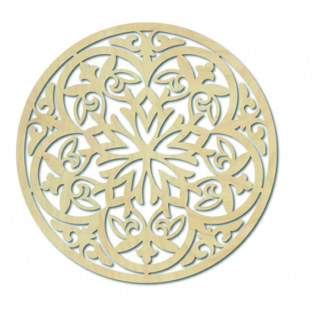 Magisches Holzmandala - Bild an der Wand