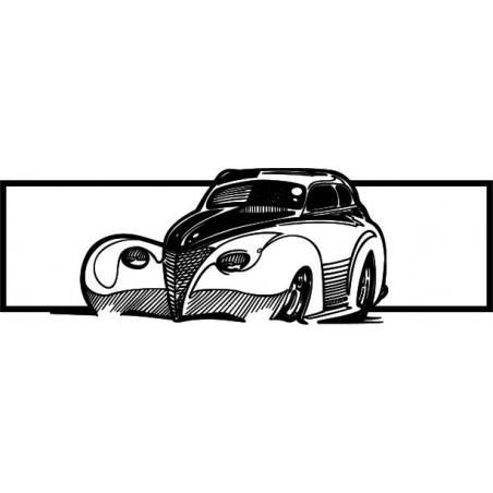 Holzauto im Retro-Stil - dekoratives Wandgemälde - SAMUEL
