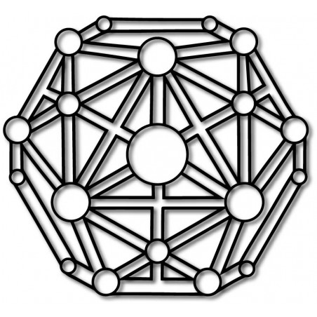 Geometrische Malerei auf einer Wand aus Holzsperrholz