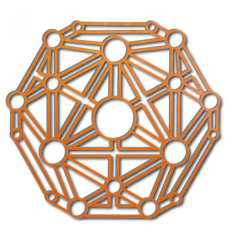 Geometrische Malerei auf einer Wand aus...