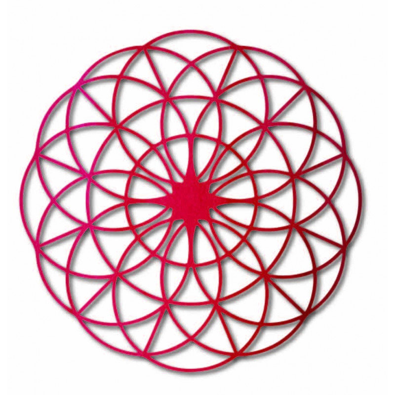 Magisches Holzmandala an der Wand - Kreise I...