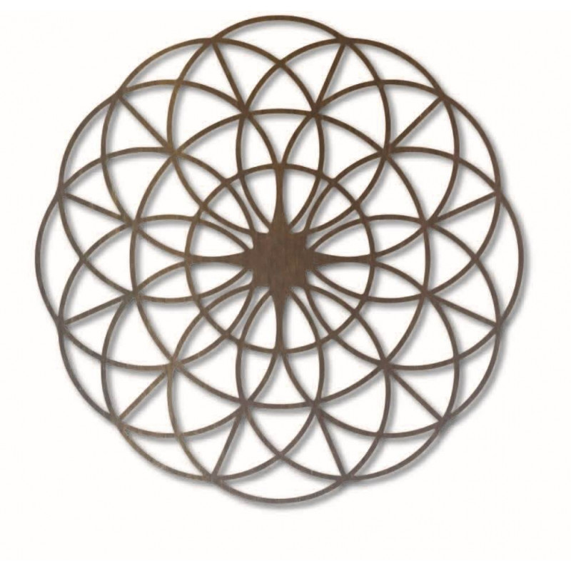 Magisches Holzmandala an der Wand - Kreise I...