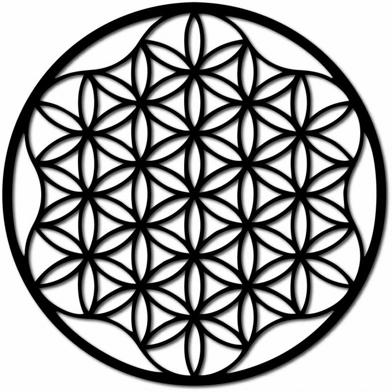 Ein Bild eines Mandalas auf einer Sperrholzwand...