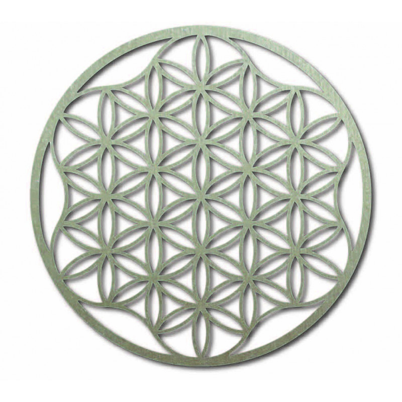 Ein Bild eines Mandalas auf einer Sperrholzwand...