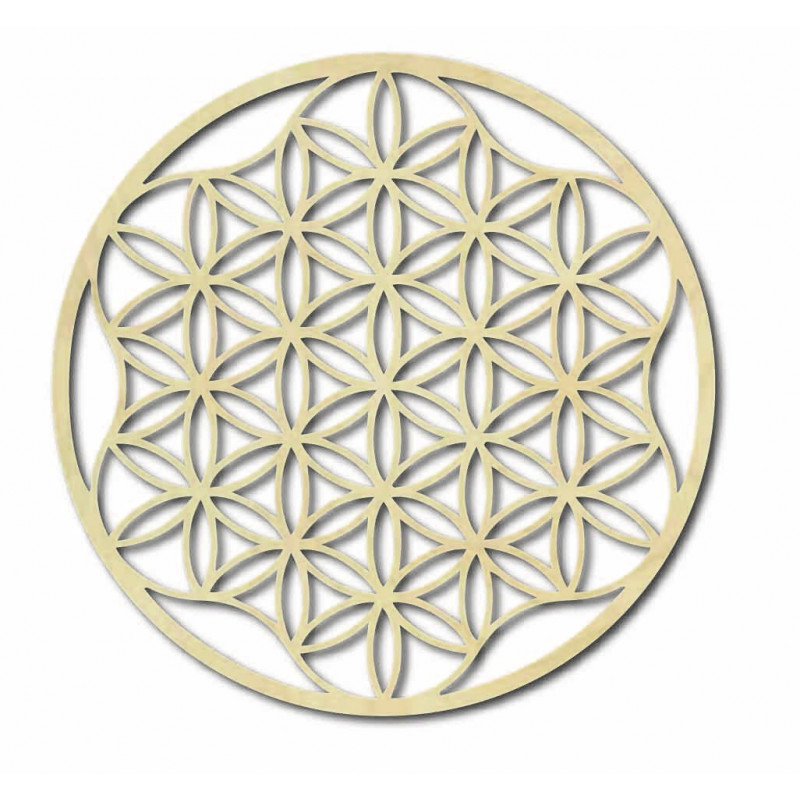 Ein Bild eines Mandalas auf einer Sperrholzwand...